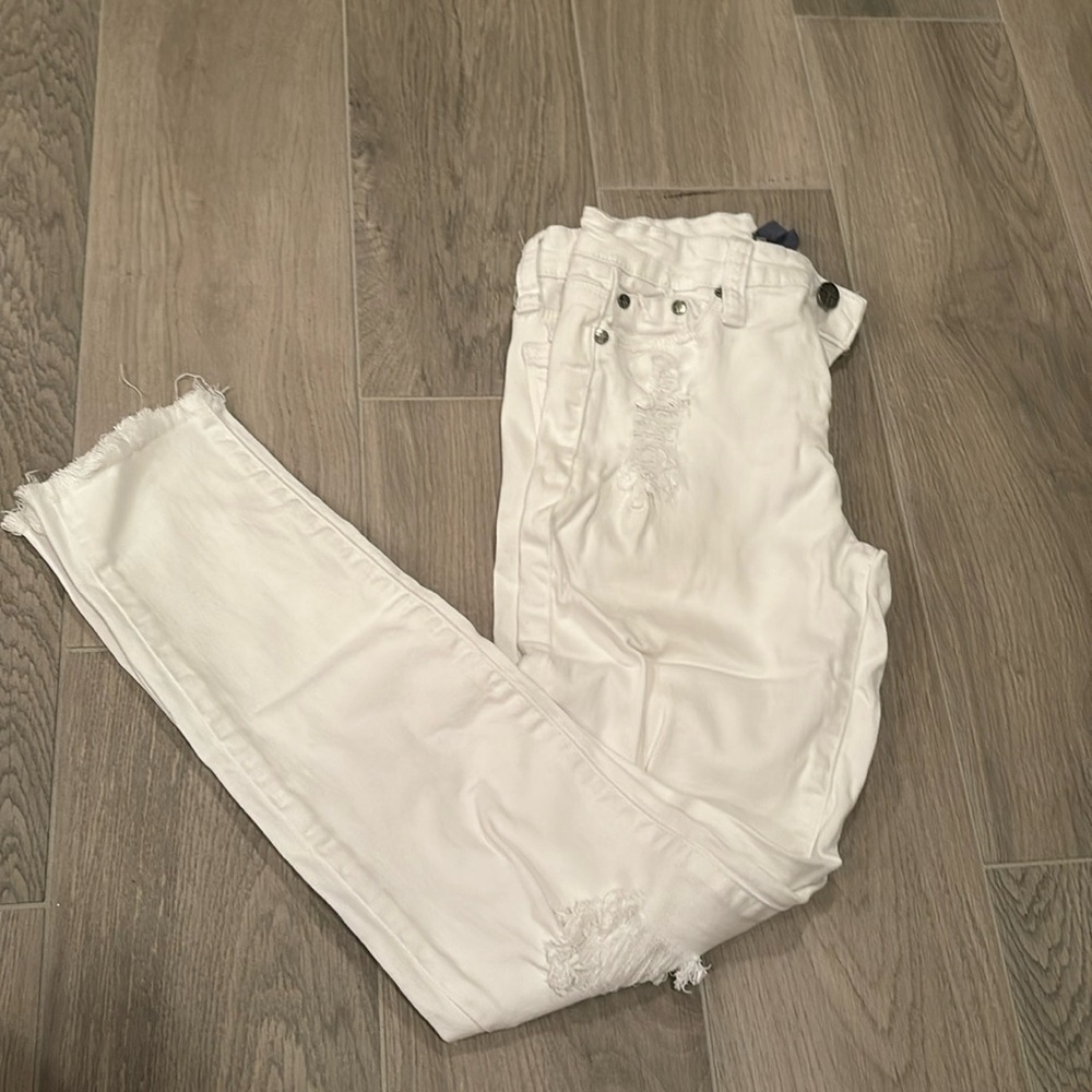 Tractr Blu Girls White Ripped Skinny Jeans Size 26